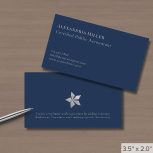 Tarjeta De Visita Azul Marino Simple y Elegante
