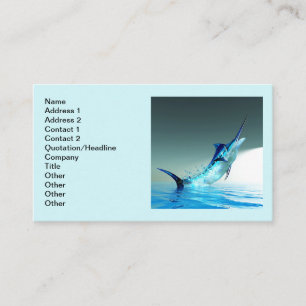 Tarjeta De Visita Azul Marlin Breaching