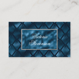 Tarjeta De Visita Azul Metálico elegante moderno