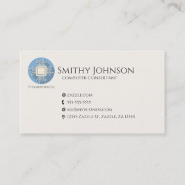 Tarjeta De Visita Azul microchip