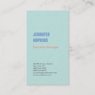 Tarjeta De Visita Azul minimalista