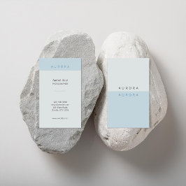 Tarjeta de visita azul minimalista de dos tonos