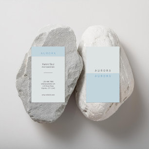 Tarjeta de visita azul minimalista de dos tonos