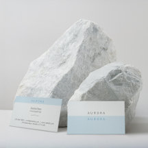 Tarjeta de visita azul minimalista de dos tonos