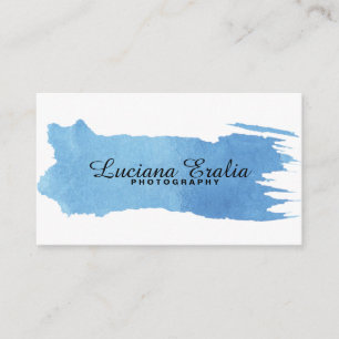 Tarjeta de visita azul minimalista de moda de la