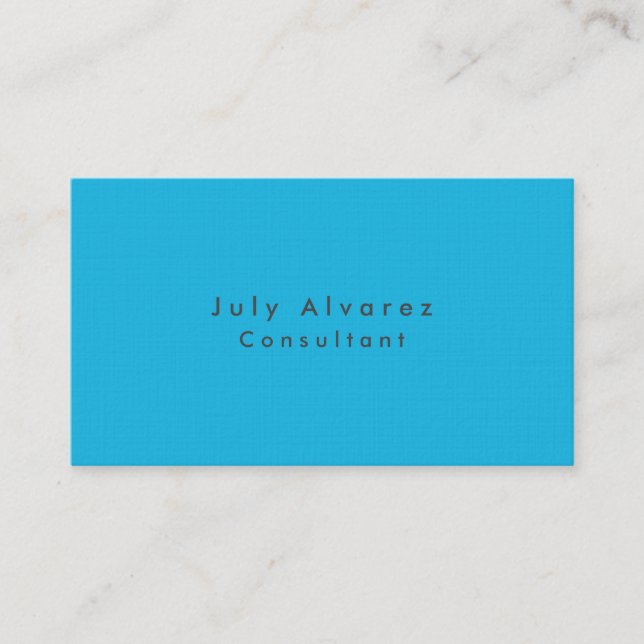 Tarjeta De Visita Azul Minimalista elegante (Anverso)