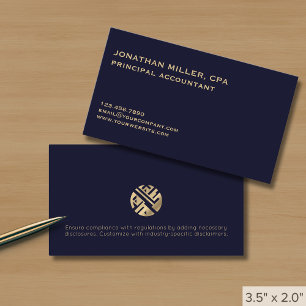 Tarjeta De Visita Azul Minimalista oscuro profesional moderno
