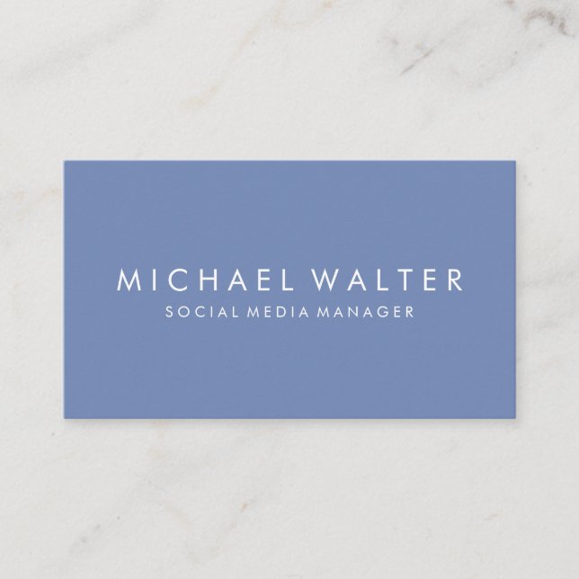 Tarjeta De Visita Azul Minimalista profesional (Anverso)