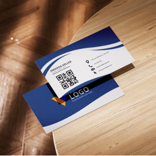 Tarjeta De Visita Azul Minimalista simple