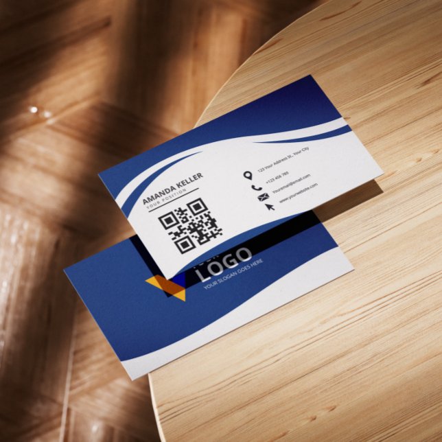 Tarjeta De Visita Azul Minimalista simple (Subido por el creador)