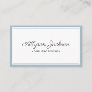 Tarjeta De Visita Azul mojado mínimo moderno