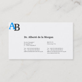 Tarjeta De Visita Azul monográfico