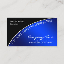 Tarjeta De Visita Azul negro elegante profesional