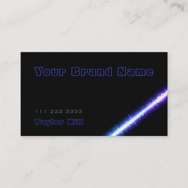 Tarjeta De Visita Azul negro oscuro simple con gráfico claro moderno (Anverso)