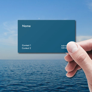 Tarjeta De Visita Azul Oceánico Minimalista - agregar código QR