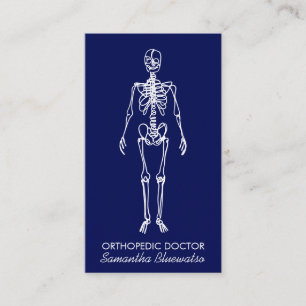 Tarjeta De Visita Azul oscuro Marino doctor Esqueleto ortopédico 