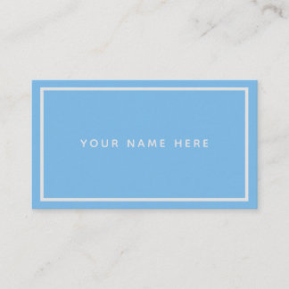 Tarjeta De Visita Azul Pastel Blanco Mínimo Pastel
