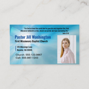 Tarjeta de visita azul Pastor