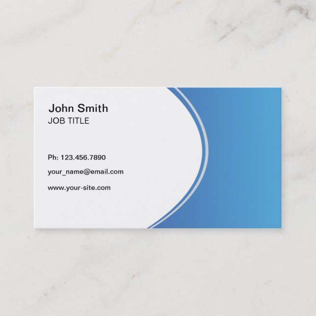 Tarjeta De Visita Azul profesional y blanco modernos (Anverso)
