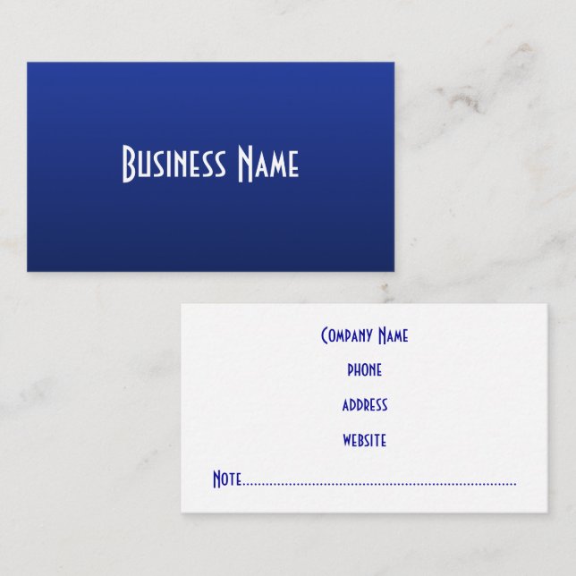 Tarjeta de visita azul profunda profesional (Anverso / Reverso)