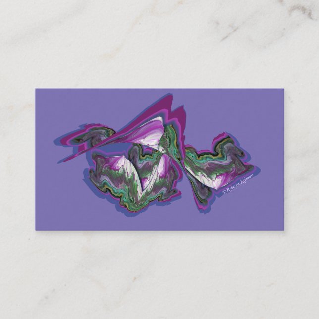 Tarjeta De Visita Azul púrpura Perinkle y Verde (Anverso)