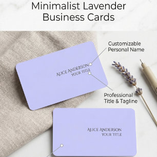 Tarjeta De Visita Azul Purpúrea Periwinkle Color Sólido Moderno