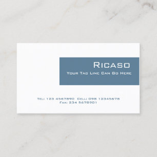 Tarjeta De Visita Azul real moderno y blanco