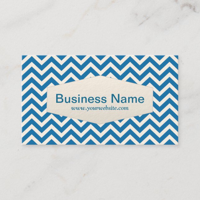 Tarjeta de visita azul retra del Beautician de (Anverso)