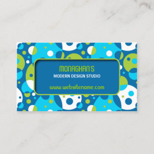 Tarjeta De Visita Azul retro y de la diversión