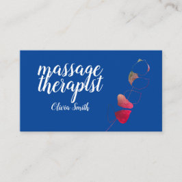 Tarjeta De Visita Azul rojo elegante vegetación rústico elegante fem