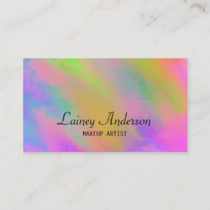 Tarjeta De Visita Azul rosa de neón único a la moda