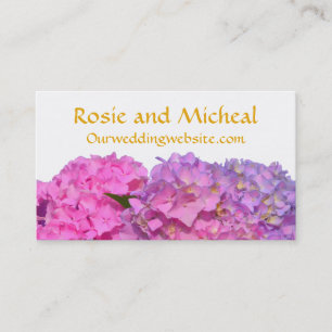 Tarjeta De Visita Azul rosa Hydrangeas flores púrpura elegantes