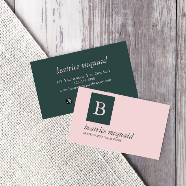 Tarjeta De Visita Azul rosado Rubor de moda (Subido por el creador)