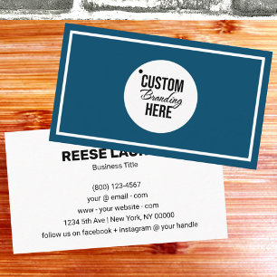 Tarjeta de visita azul simple