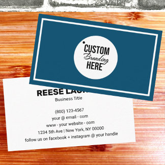 Tarjeta de visita azul simple