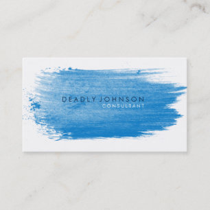 Tarjeta De Visita Azul simple elegante de la salpicadura de la