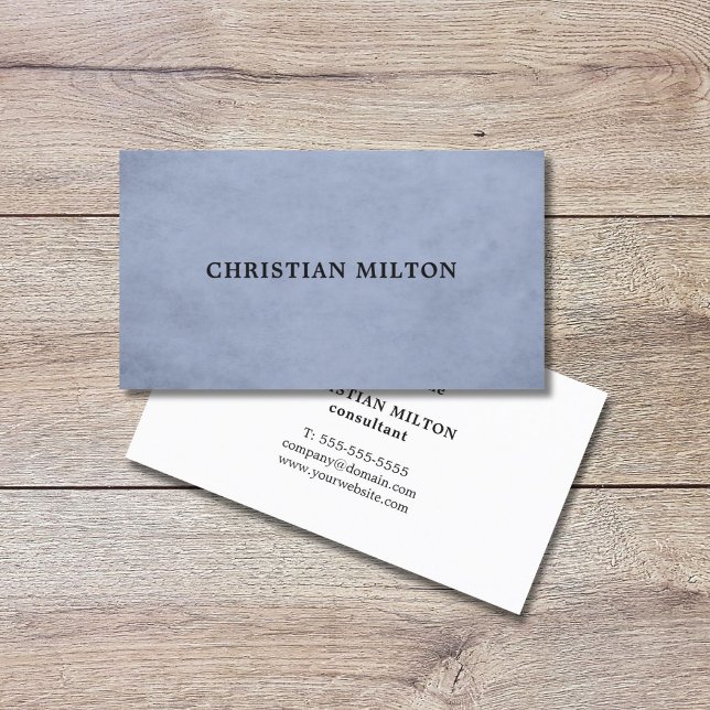 Tarjeta De Visita Azul simple y elegante profesional de textura (Subido por el creador)