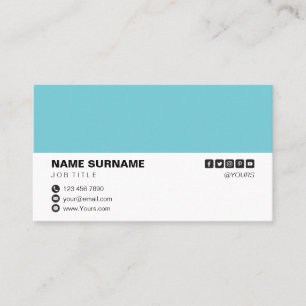 Tarjeta de visita azul sólida profesional