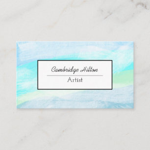 Tarjeta De Visita Azul suave y Verde azulado