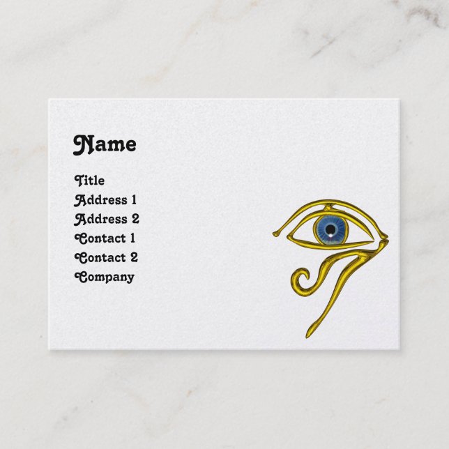 Tarjeta De Visita AZUL TALISMAN HORUS EYE Divinity, papel perla (Anverso)