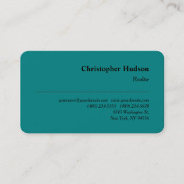 Tarjeta De Visita Azul Verde azulado de Realtor Llanto Profesional I