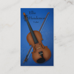 Tarjeta De Visita Azul violinista violinista elegante