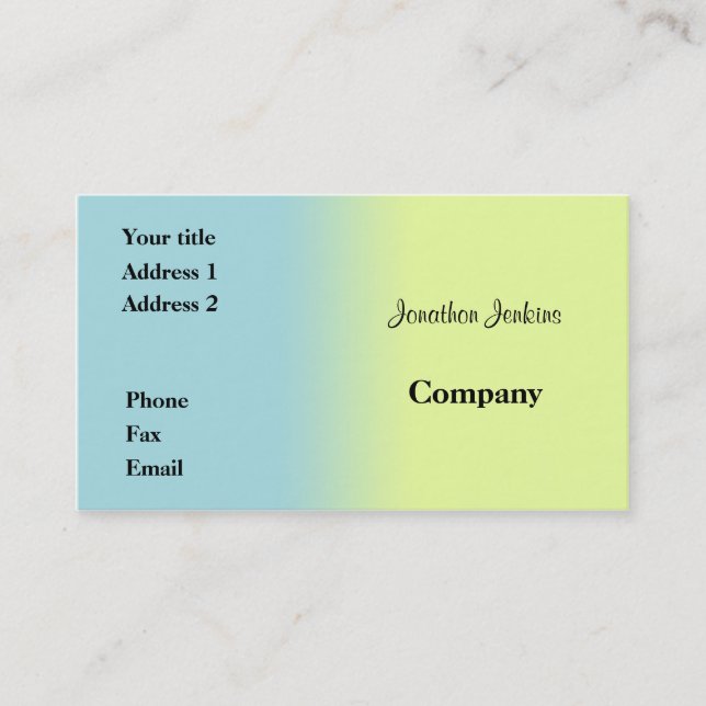 Tarjeta De Visita Azul y amarillo (Anverso)