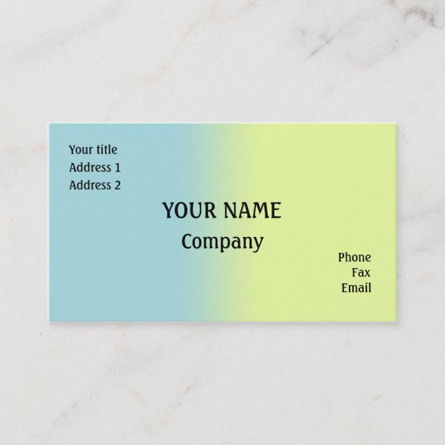 Tarjeta De Visita Azul y amarillo (Anverso)