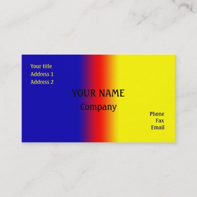 Tarjeta De Visita Azul y amarillo (Anverso)