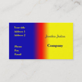 Tarjeta De Visita Azul y amarillo