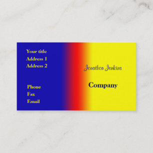 Tarjeta De Visita Azul y amarillo