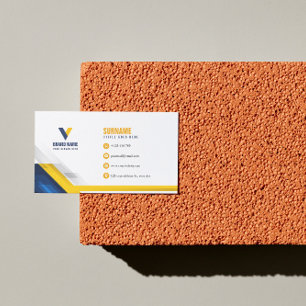 Tarjeta De Visita Azul y amarillo modernos