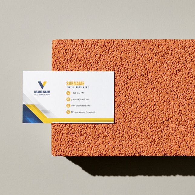 Tarjeta De Visita Azul y amarillo modernos (Subido por el creador)