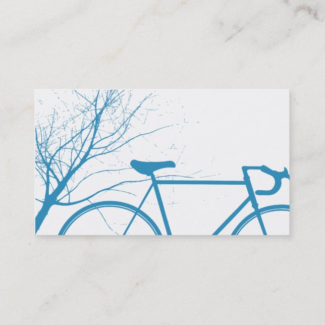 Tarjeta de visita azul y blanca de la bicicleta (Reverso)